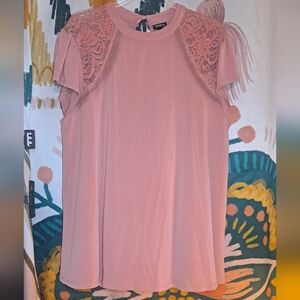 Torrid Blush Lace Accent Blouse